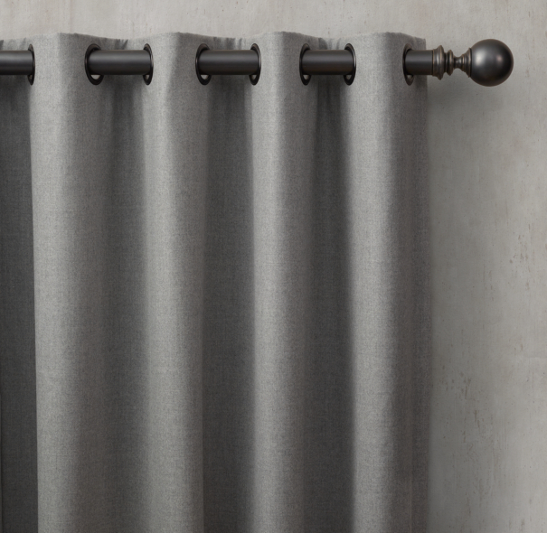 Custom Heathered Wool Grommet Drapery Select Colors On Sale