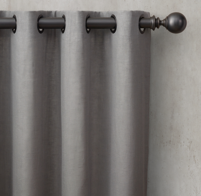 Custom Stonewashed Sheer Linen Grommet Drapery All Colors On Sale | RH