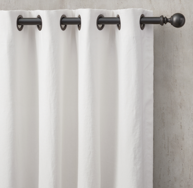 Custom Washed Belgian Linen Grommet Drapery