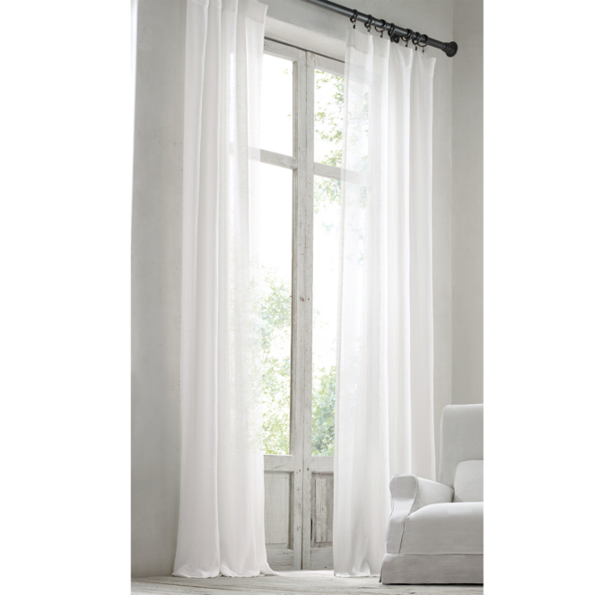 Stonewashed Sheer Linen Drapery