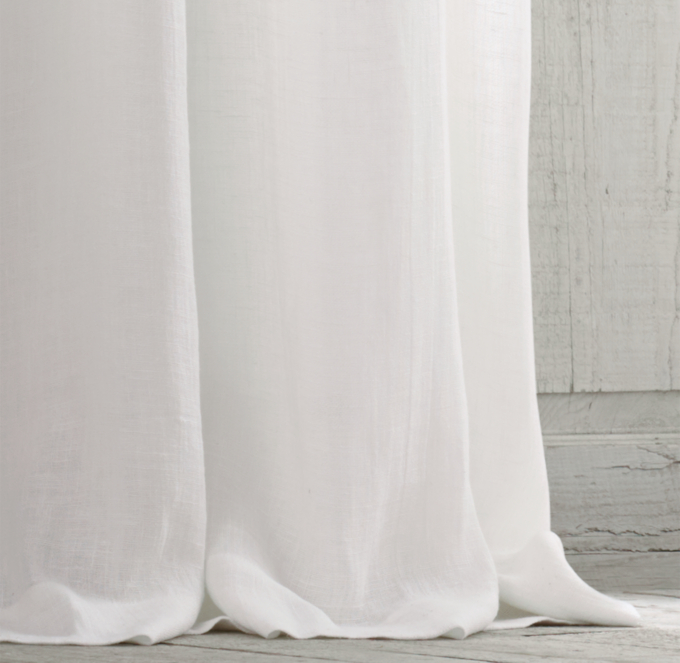 Custom Stonewashed Sheer Linen 2-Fold Tailored-Pleat DraperySelect ...