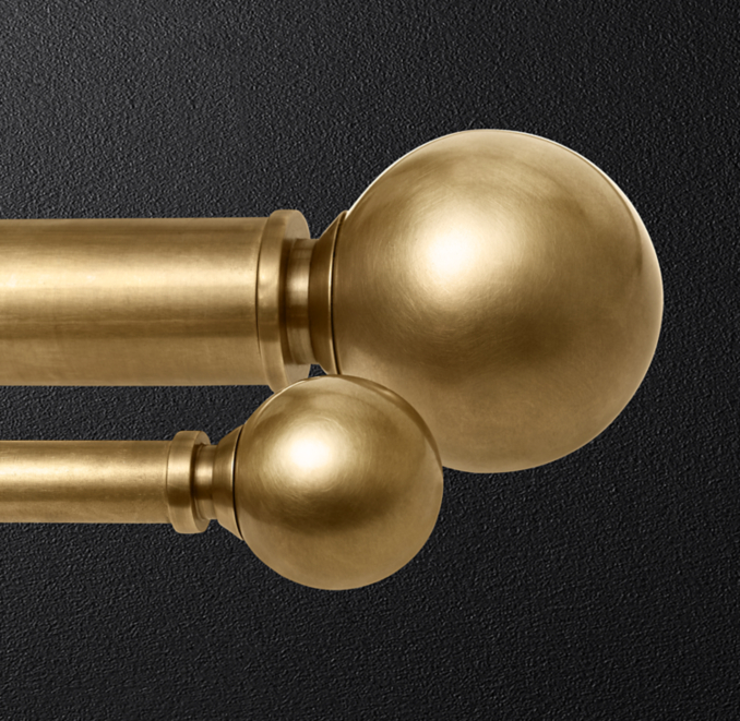 Bayonne Solid Brass Ball Finials (Set of 2) Burnished Brass