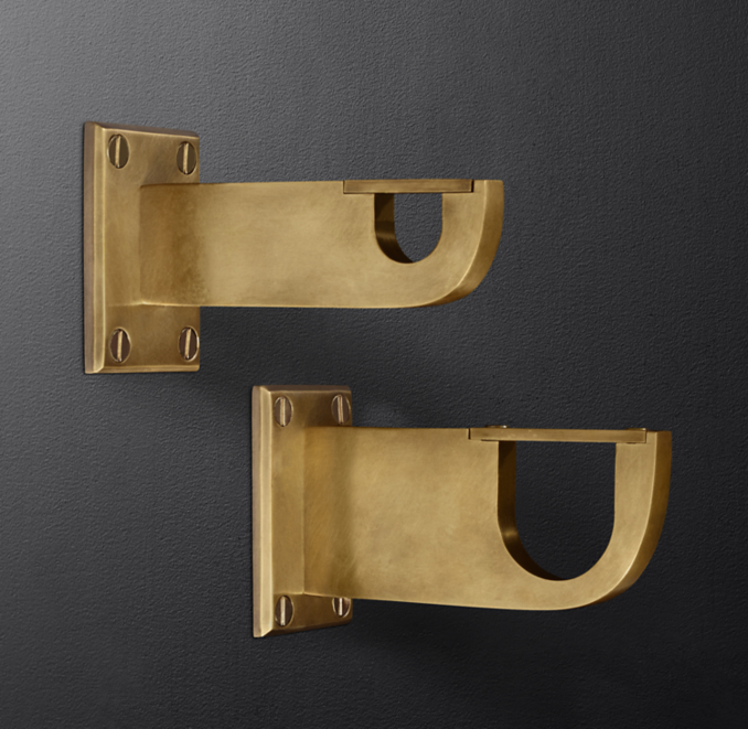 Bayonne Solid Brass End Brackets (Set of 2)