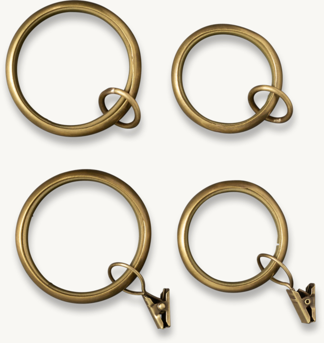 Bayonne Solid Brass Drapery Rings (Set of 7)