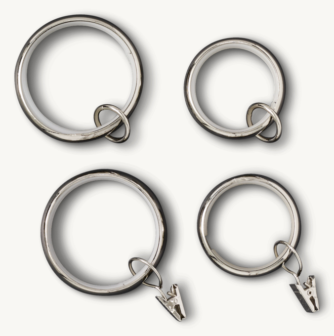 Bayonne Solid Brass Drapery Rings (Set of 7)