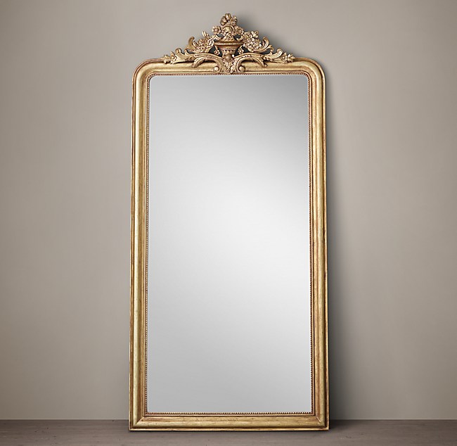 Louis Philippe Gilt Leaner Mirror, Leaning Floor Mirror Gold