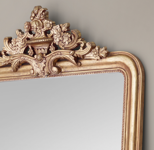 Restoration Hardware Louis Philippe Gilt Leaner Mirror - Transitional -  Bathroom
