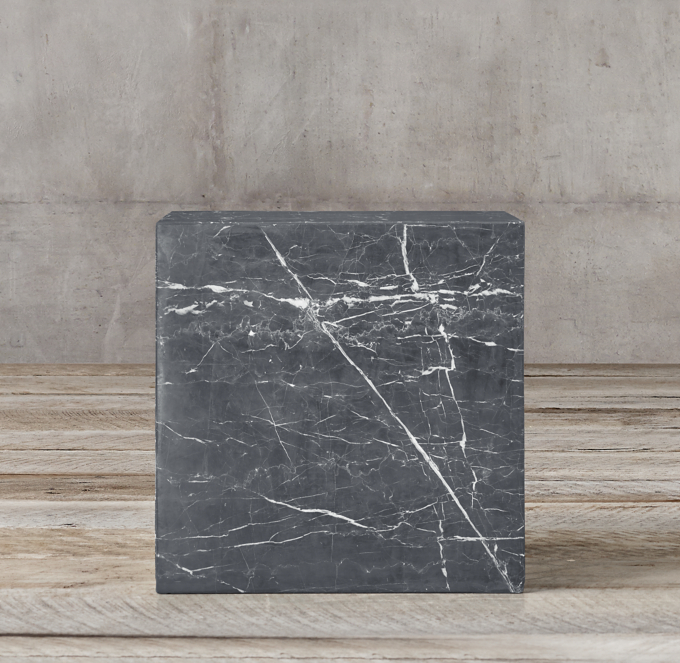 Marble Plinth Cube Side Table