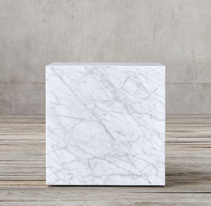 Marble Plinth Cube Side Table