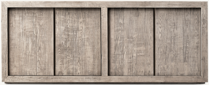 Front view of Reclaimed Oak 4-Door Sideboard shown in Grey