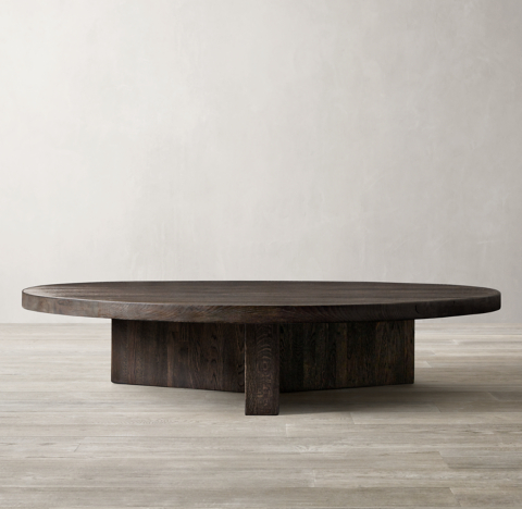 dark wood round coffee tables