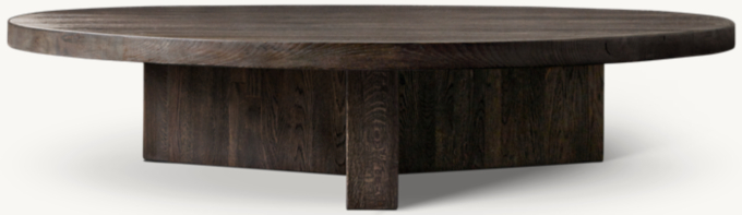 Reclaimed Oak Plank Round Coffee Table