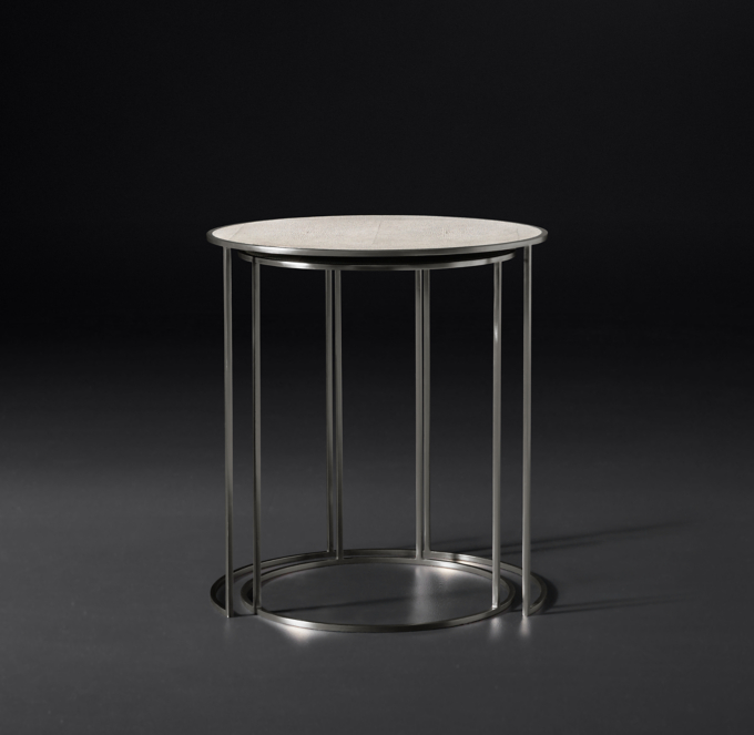 Pierce Shagreen Round Nesting Side Tables