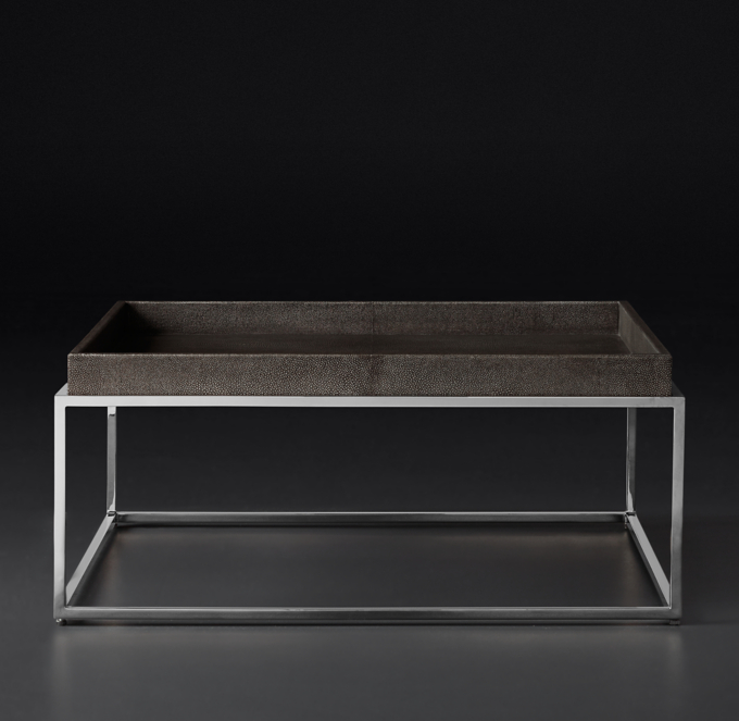 hudson shagreen tray coffee table square