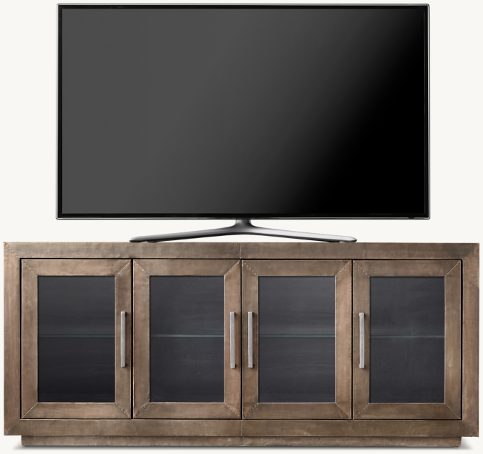 Front view of La Salle Metal-Wrapped 65" Media Console shown in Dark Zinc