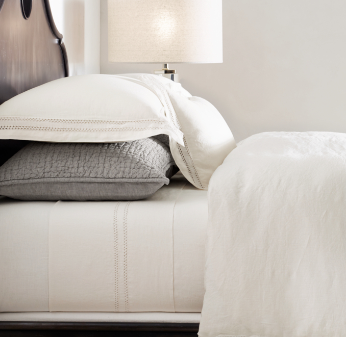 Belgian Linen Vintage Hemstitch Bedding Collection