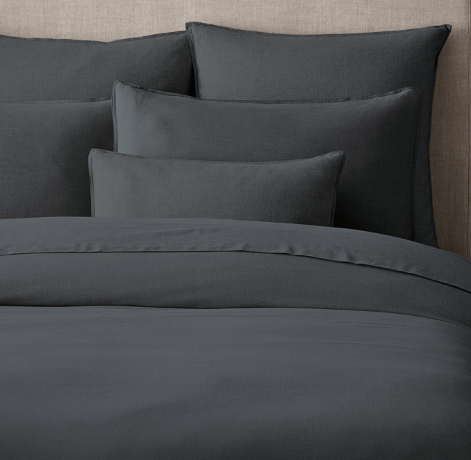 Front view of Heathered Cotton-Cashmere Duvet Cover 