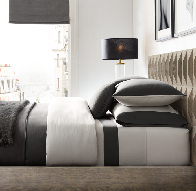 Italian Sateen Colorblock Bedding Collection | RH
