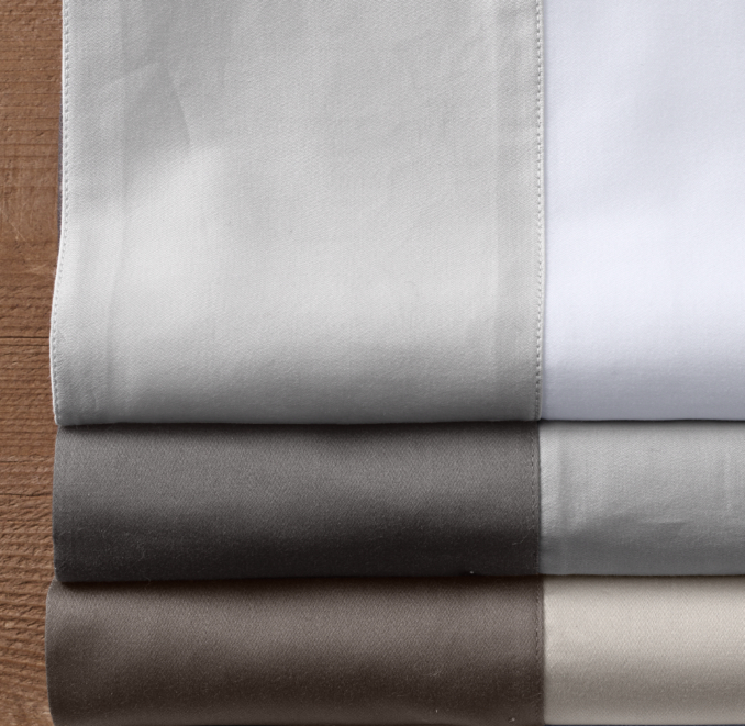 Italian Sateen Colorblock Bedding Swatch | RH