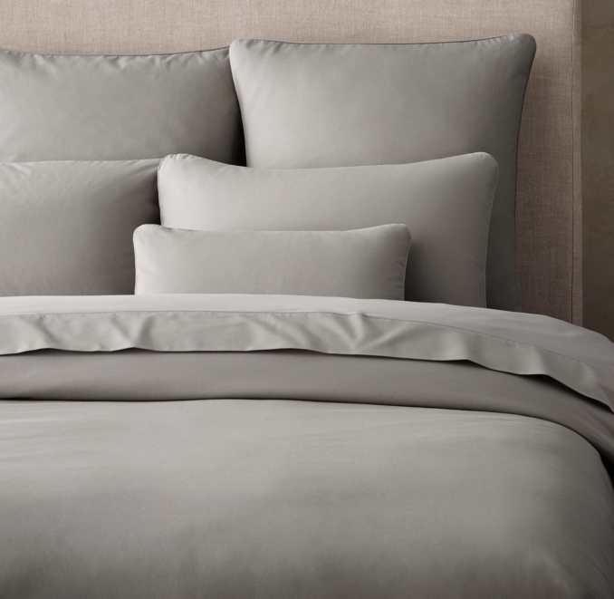 Sateen Piped Piqué Duvet Cover