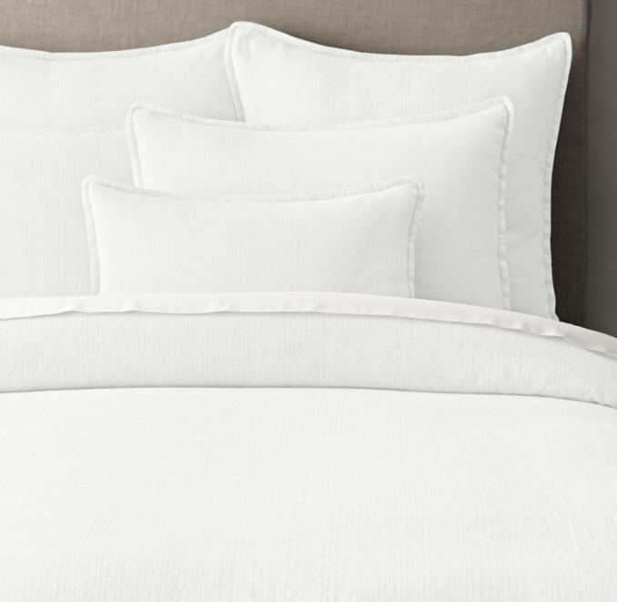 Italian Lucca Linen-Cotton Weave Duvet Cover - Natural | RH