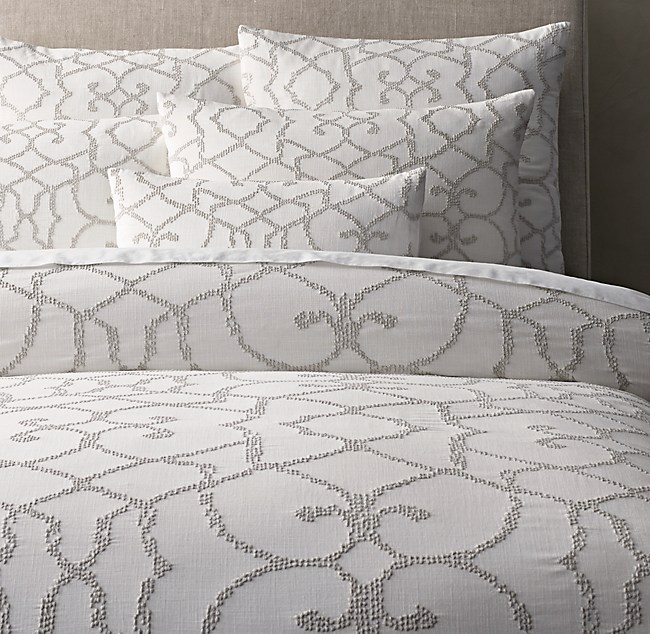 Textural Seed Stitch Cotton Duvet Cover