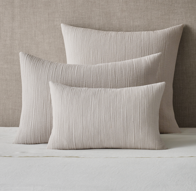 Channel Stitch Cotton Voile Sham