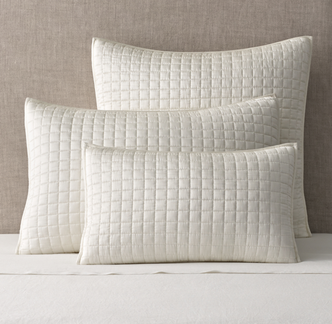 Silk Box-Stitch Sham | RH