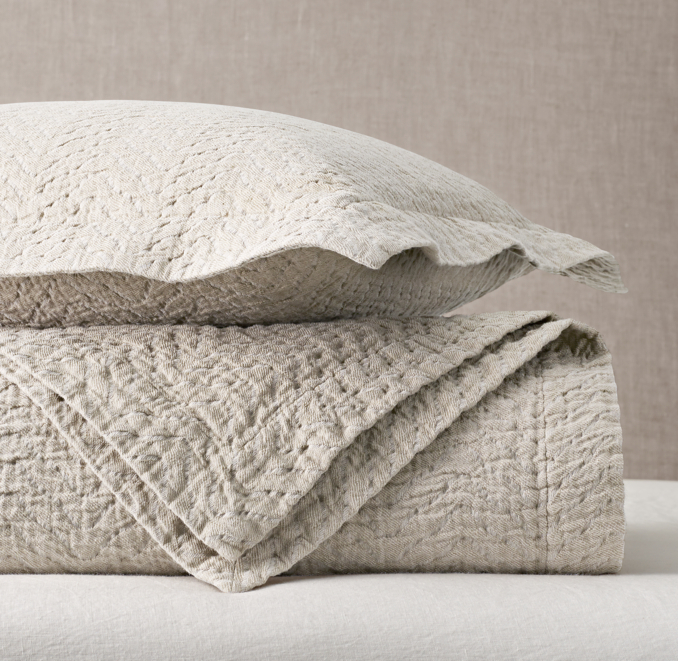 Textured Chevron Weave Coverlet & Sham