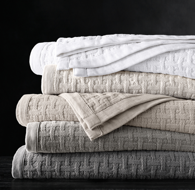 Textural Basket Weave Cotton Blanket