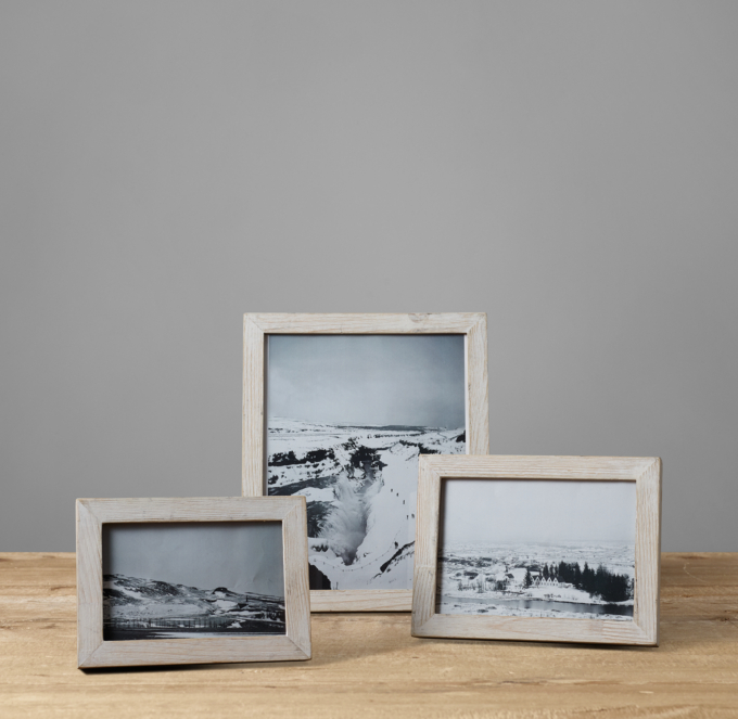 Weathered Oak Narrow Tabletop Frames - White
