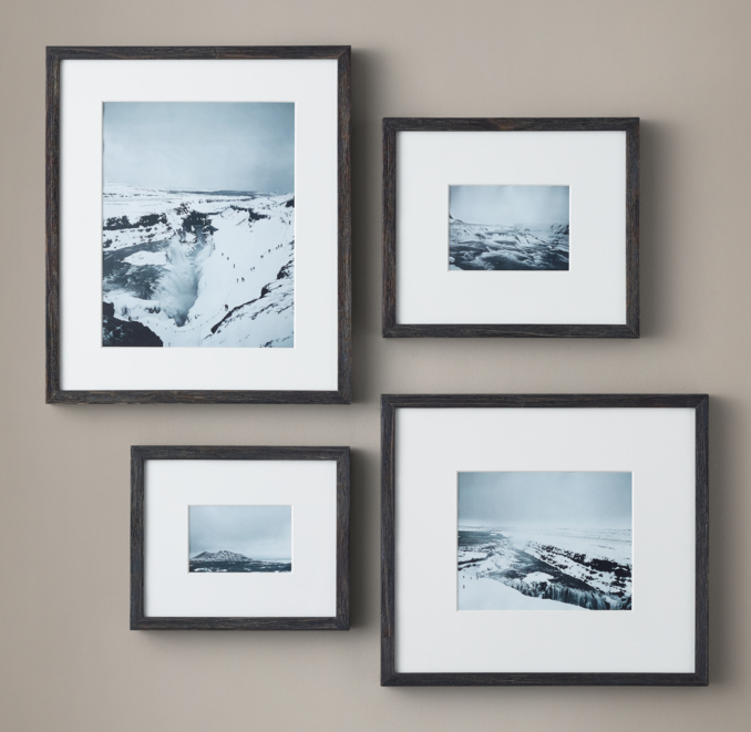 Weathered Oak Narrow Gallery Frames Black
