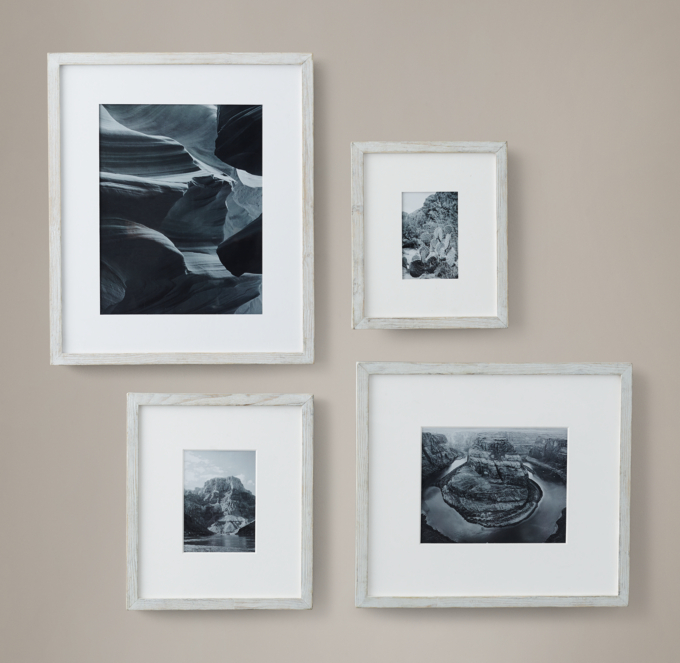Weathered Oak Narrow Gallery Frames - White