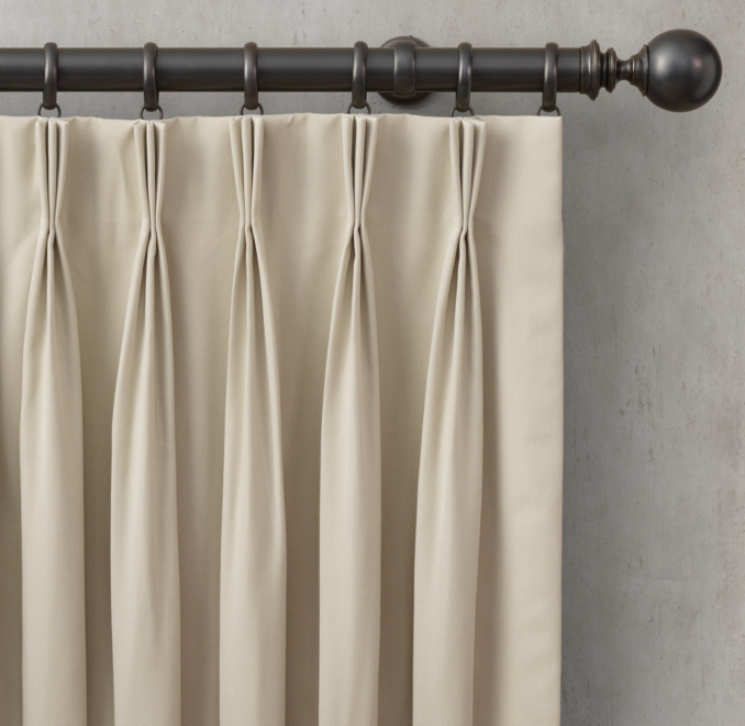 Canvas 3-Fold French-Pleat Drapery | RH