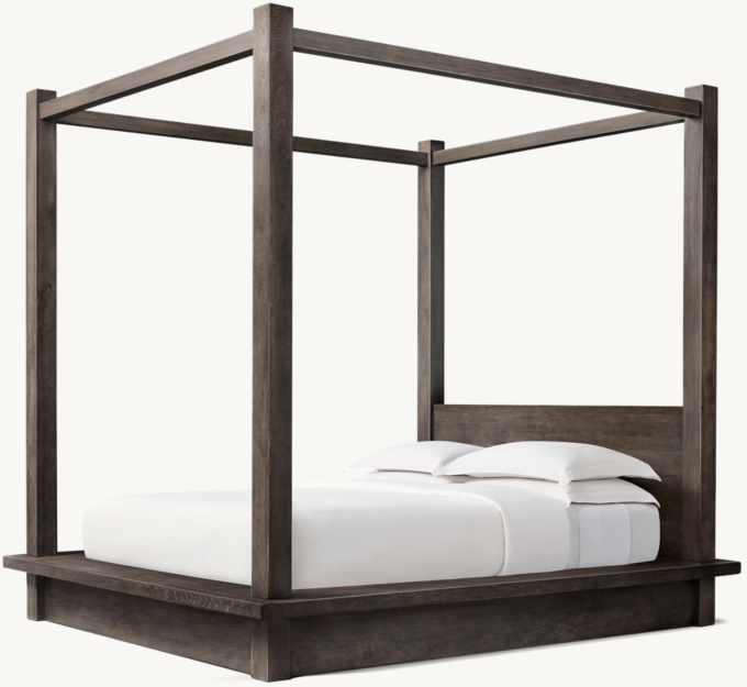 Reclaimed Oak Platform Canopy Bed