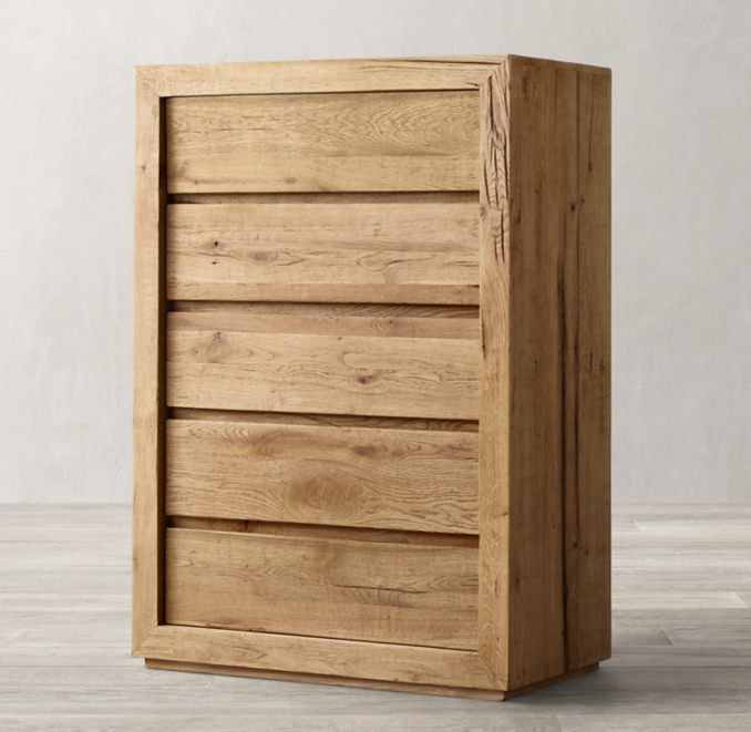 Reclaimed Russian Oak 5drawer Narrow Dresser