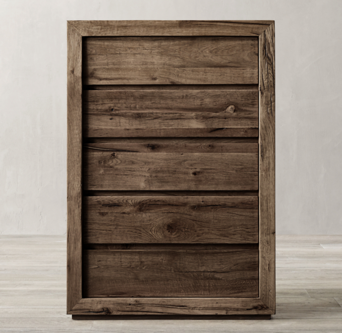 Reclaimed Russian Oak 5Drawer Narrow Dresser