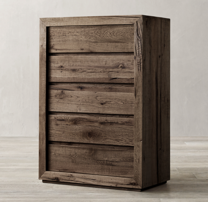 Reclaimed Russian Oak 5drawer Narrow Dresser