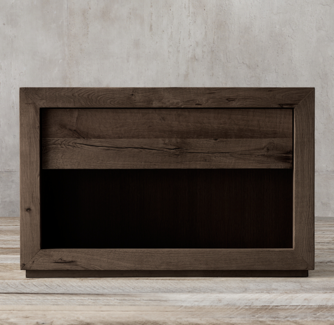 Front view of Reclaimed Russian Oak Open Nightstand shown in Brown