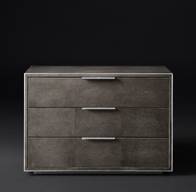 Saunderson Shagreen Closed Nightstand RH