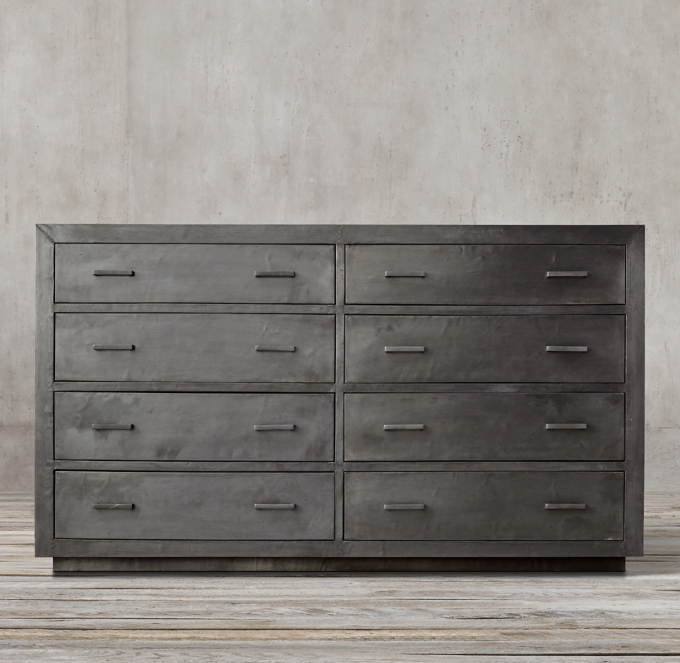 La Salle Metal Wrapped 8 Drawer Dresser