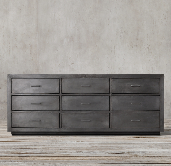 La Salle Metal Wrapped 9 Drawer Dresser