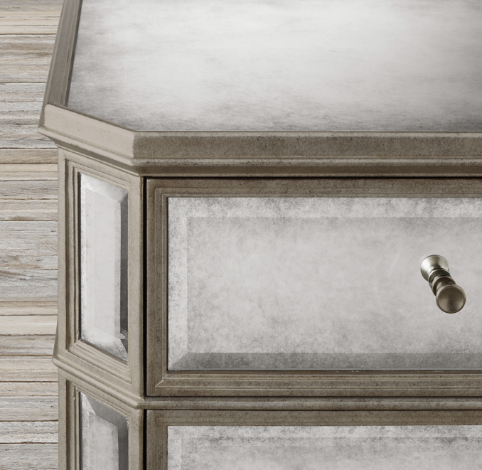 1930s French Mirrored 24" Closed Nightstand