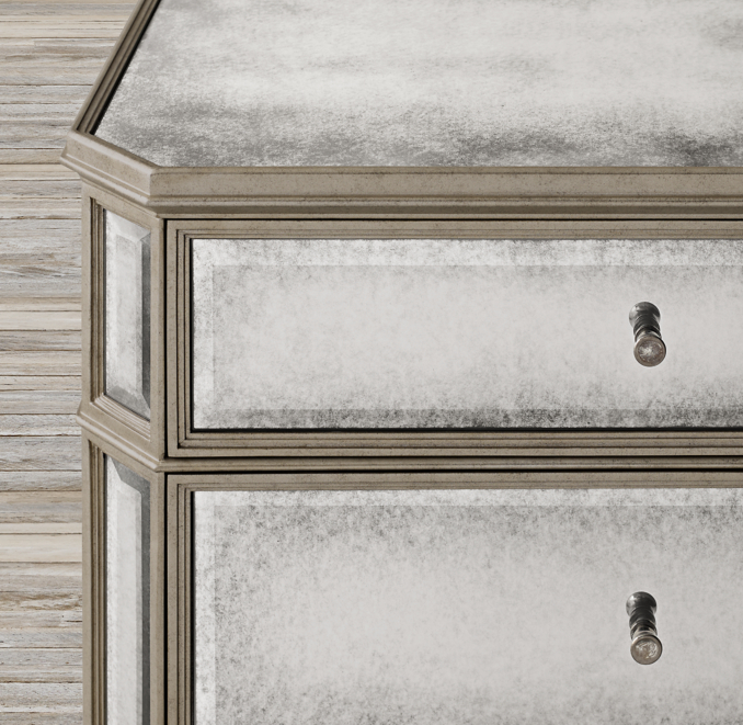 1930s French Mirrored 32" Closed Nightstand