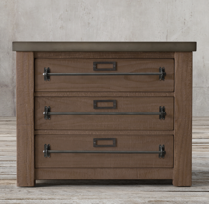 Front view of Early 20Th C. Mercantile Closed Nightstand shown in Natural