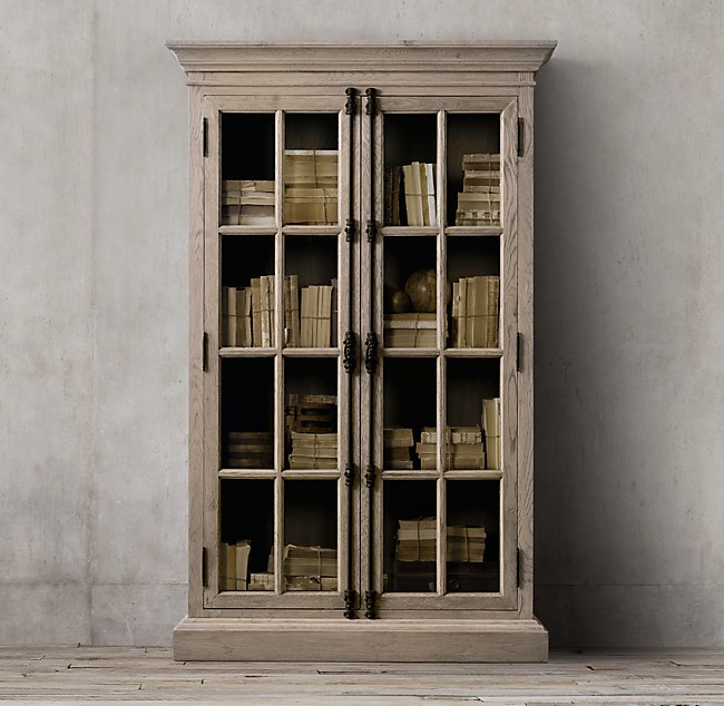 French Casement Double Door Cabinet, Restoration Hardware Cabinets