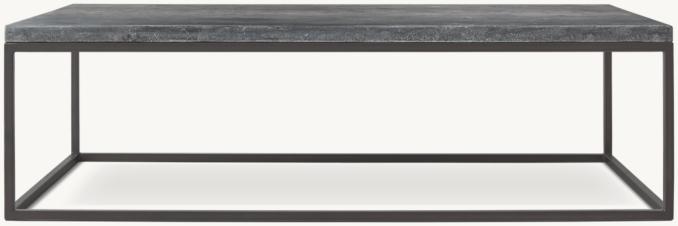 Front view of Delphine Bluestone & Metal Coffee Table shown in Bluestone