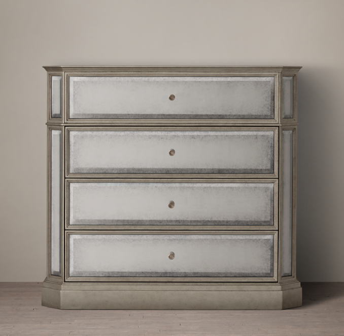 1930s French Mirrored Single Vanity Base