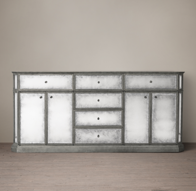 1930s French Mirrored Double Vanity Base