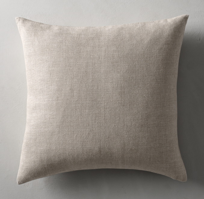Belgian Linen Cross Weave Knife Edge Pillow Cover Square